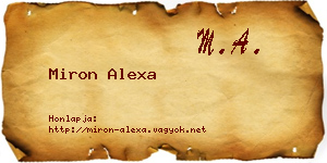 Miron Alexa névjegykártya